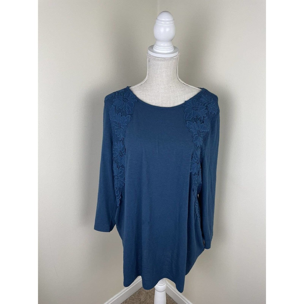 LANE BRYANT BLUE BLOUSE 14/16